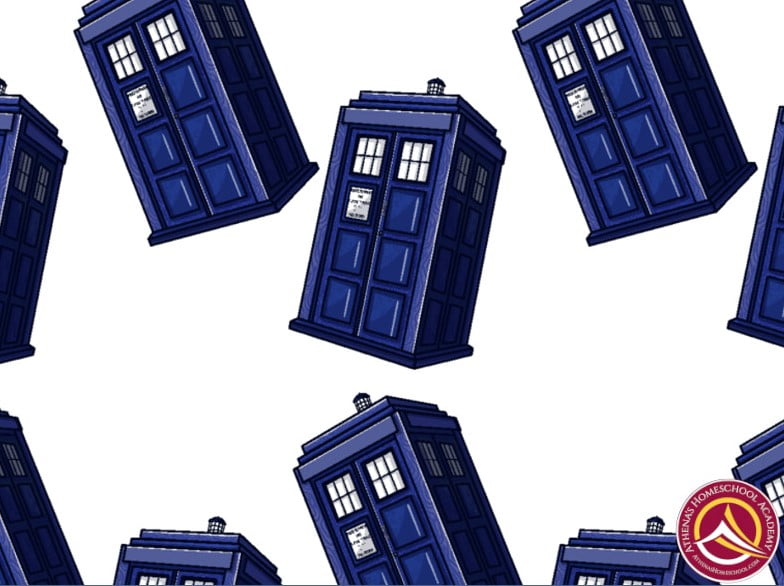 TARDIS images for History for Whovians course at Athena's Homeschool Academy